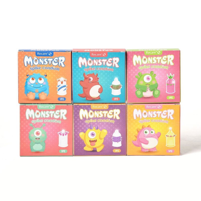 Насадка на член Recare Yellow Monster Spike Condom (мятая упаковка!!!)