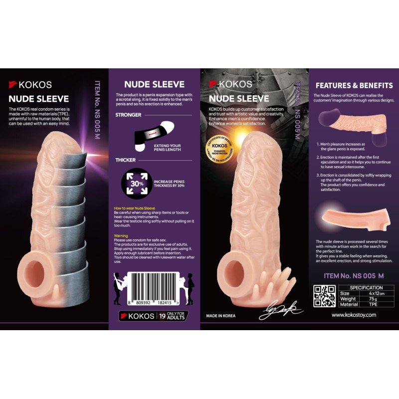 Насадка на член Kokos Nude Sleeve NS 005 S