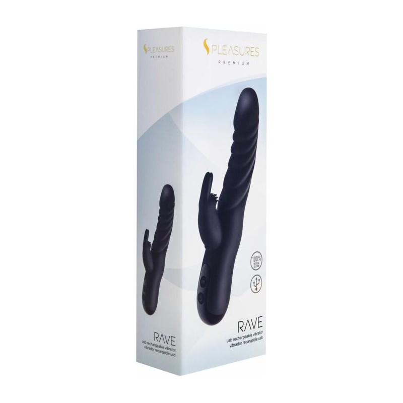Вибратор-кролик S Pleasures Premium Rave Black