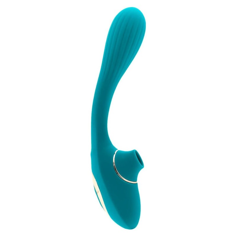Вибратор S Pleasures Dual Suction - Turquoise