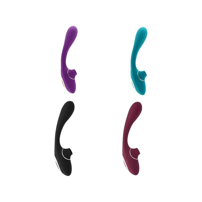 Вибратор S Pleasures Dual Suction - Turquoise