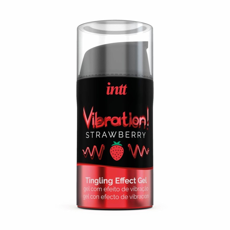 Жидкий вибратор Intt Vibration Strawberry (15 мл) (надорвана упаковка!!!)