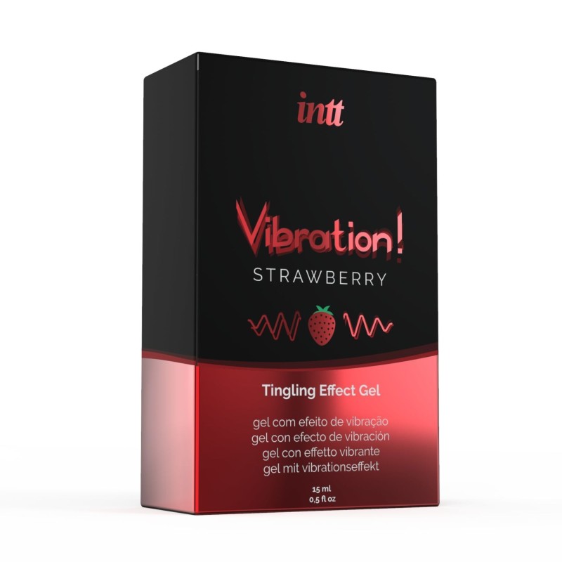 Жидкий вибратор Intt Vibration Strawberry (15 мл) (надорвана упаковка!!!)