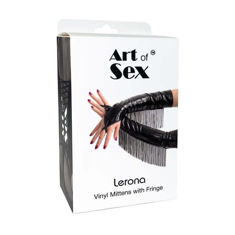 Вінілові мітенки Art of Sex - Lerona, розмір L, колір чорний