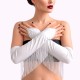 Вінілові мітенки Art of Sex - Lerona, розмір S, колір білий