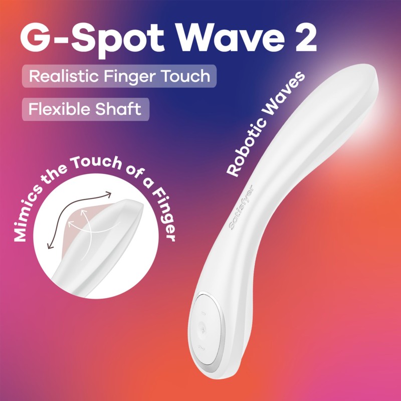 Вибратор Satisfyer G-Spot Wave 2 White, имитирует прикосновение пальца