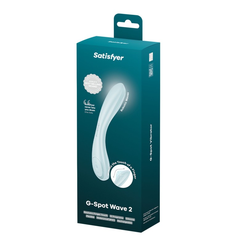 Вибратор Satisfyer G-Spot Wave 2 Ice Blue, имитирует прикосновение пальца