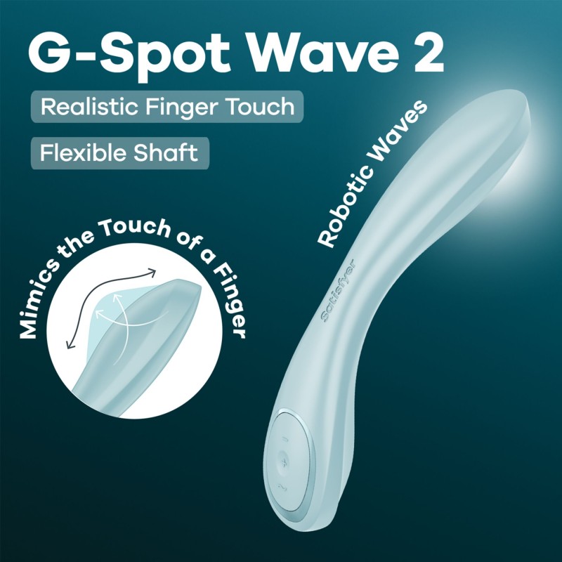 Вибратор Satisfyer G-Spot Wave 2 Ice Blue, имитирует прикосновение пальца