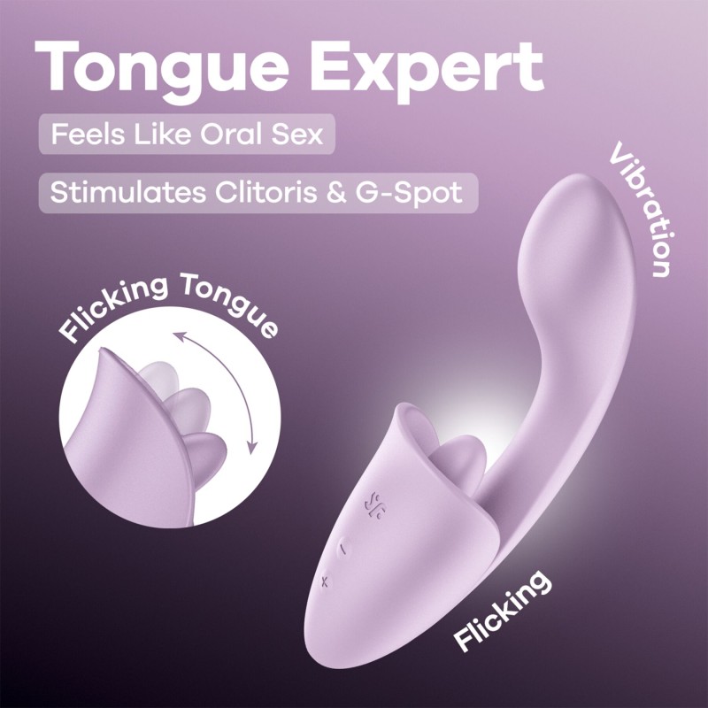 Вагинально-клиторальный вибратор Satisfyer Tongue Expert с язычком