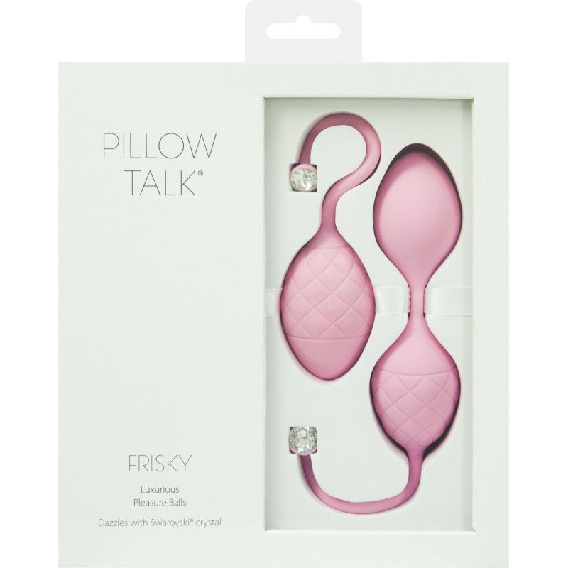 Розкішні вагінальні кульки PILLOW TALK - Frisky Pink з кристалом, діаметр 3,2 см, вага 49-75гр