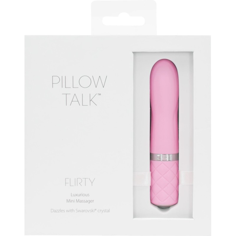 Розкішний вібратор PILLOW TALK - Flirty Pink з кристалом Swarovski, гнучка головка