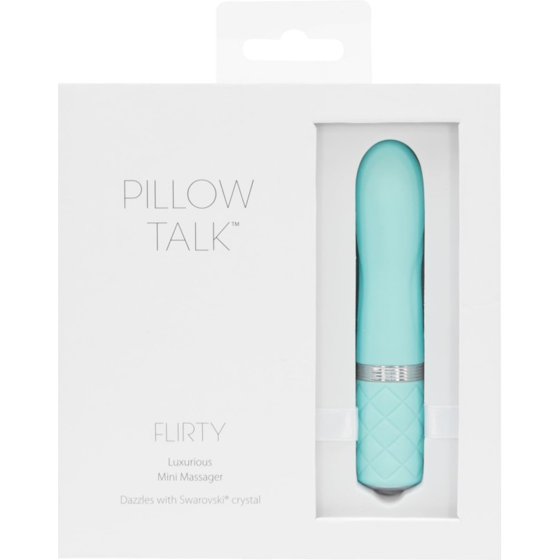 Розкішний вібратор PILLOW TALK - Flirty Teal з кристалом Swarovski, гнучка головка