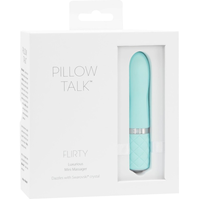 Розкішний вібратор PILLOW TALK - Flirty Teal з кристалом Swarovski, гнучка головка