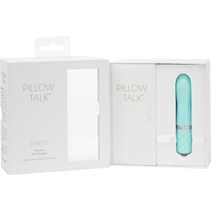 Розкішний вібратор PILLOW TALK - Flirty Teal з кристалом Swarovski, гнучка головка