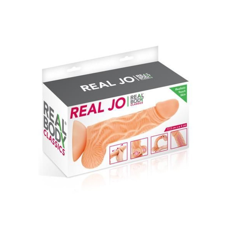 Фалоімітатор із рухомою крайньою плоттю Real Body — Real JO, діаметр 4 см, TPE