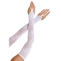 Мітенки Leg Avenue Floral Net Extra Long Gauntlet Arm Warmers White One Size