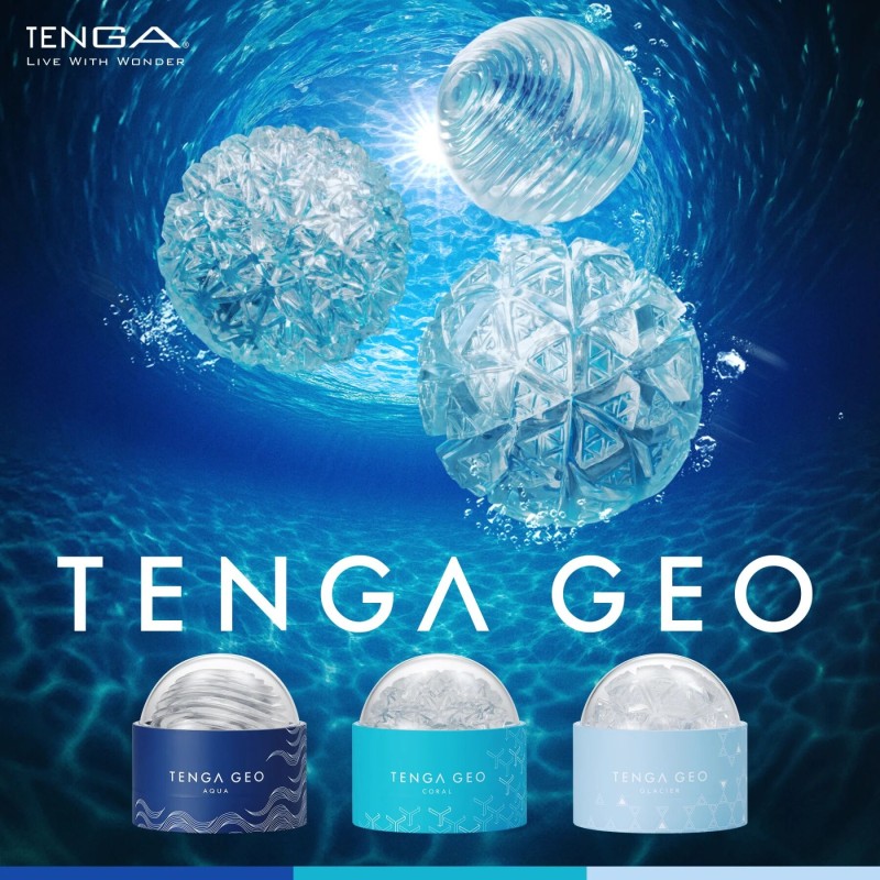 Мастурбатор Tenga Geo Coral Clear, новий матеріал, об’ємні зірки