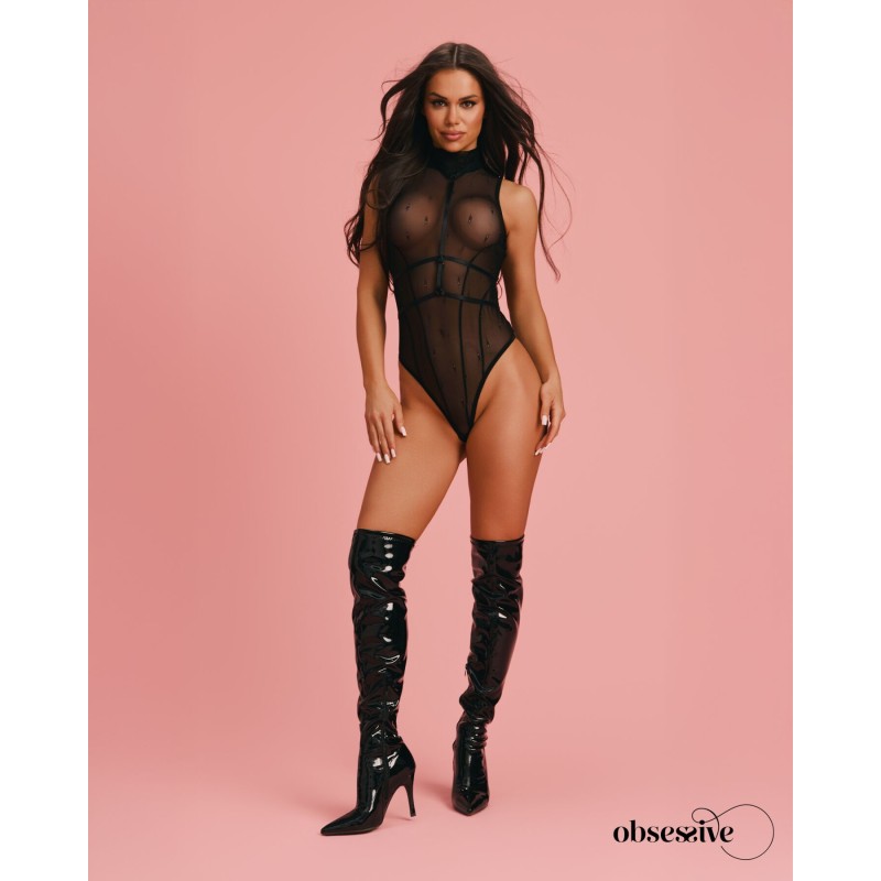 Боді Obsessive Anniverse Special teddy & harness 2XL/3XL