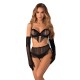 Комплект Obsessive Rossay Black 4-pcs crotchless set L/XL