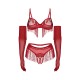 Комплект Obsessive Rossay Red 4-pcs crotchless set L/XL