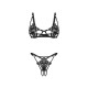 Комплект Obsessive Luise Sublim Black 2-pcs crotchless set L/XL