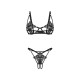 Комплект Obsessive Luise Sublim Black 2-pcs crotchless set L/XL