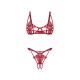 Комплект Obsessive Luise Sublim Red 2-pcs crotchless set L/XL
