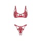 Комплект Obsessive Luise Sublim Red 2-pcs crotchless set L/XL